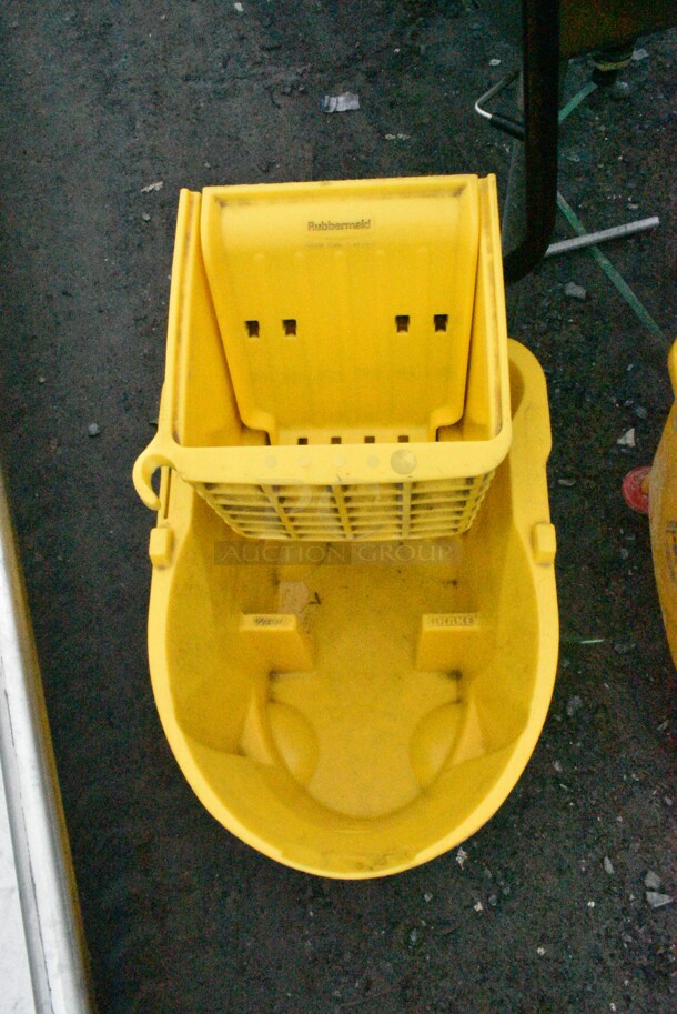 2 Yellow Poly Mop Bucket w/ Wringing Attachment on Commercial Casters. 2 Times Your Bid! - Image 7 of 10