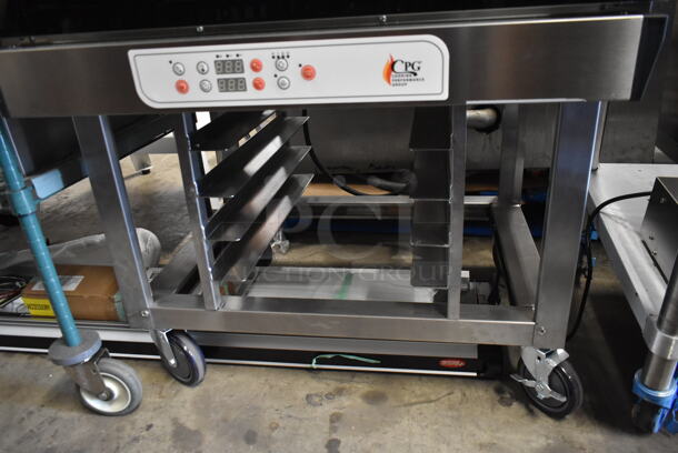 BRAND NEW SCRATCH AND DENT! Cooking Performance Group CPG B04DU.3-001 Stainless Steel Commercial Electric Powered Convection Oven w/ Pan Rack on Commercial Casters. 208-240 Volts, 1 Phase. - Image 5 of 9