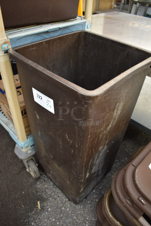 2 Various Poly Trash Cans; Brown and Black. Includes 14.5x14.5x28. 2 Times Your Bid! - Image 2 of 3