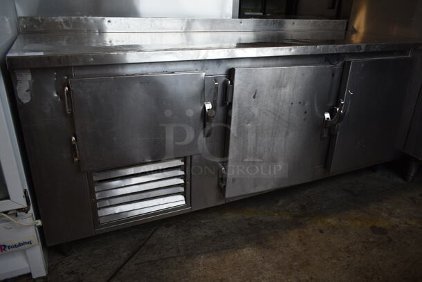 Stainless Steel Commercial 3 Door Work Top Cooler w/ Back Splash. 115 Volts, 1 Phase. Tested and Working! - Image 3 of 8