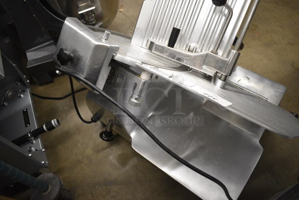 Avantco Stainless Steel Commercial Automatic Meat Slicer w/ Blade Sharpener. 26x21x25. Tested and Powers On But Parts Do Not Move - Image 8 of 8