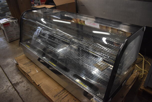 BRAND NEW! Avantco 360BCDI60B Metal Commercial Countertop Black Curved Refrigerated Drop-In Countertop Bakery Display Case Merchandiser. 110-120 Volts, 1 Phase. 60x24x26. Tested and Working! - Image 3 of 5