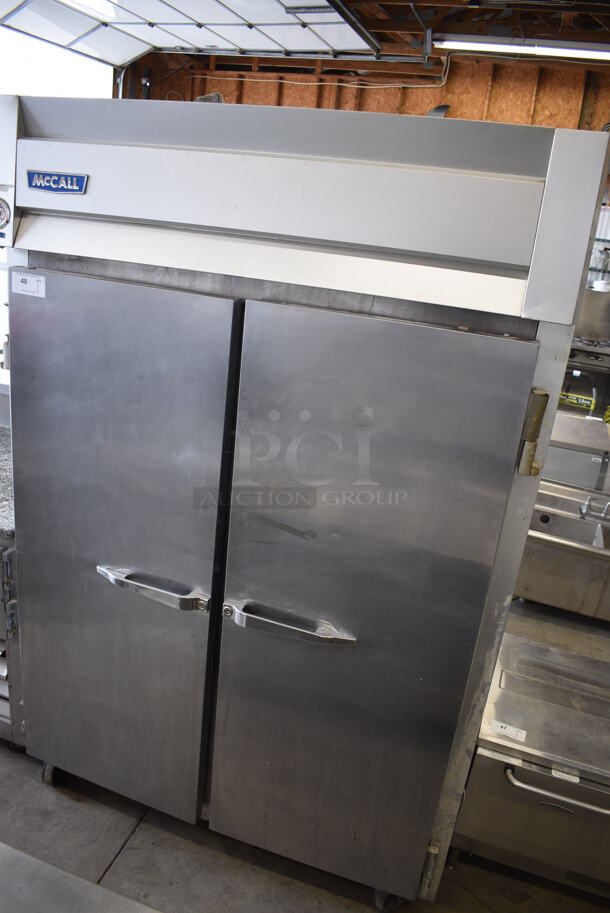 McCall Model 7-7045FTC Stainless Steel Commercial 2 Door Reach In Freezer on Commercial Casters. 115 Volts, 1 Phase. 55x35x84. Tested and Powers On But Temps at 49 Degrees - Image 2 of 7