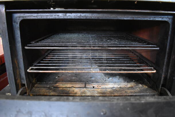 Southbend Metal Commercial Natural Gas Powered 10 Burner Range w/ 2 Ovens, Over Shelf and Back Splash. Missing 2 Burners and 2 Spider Grates. 61x33x57 - Image 9 of 10