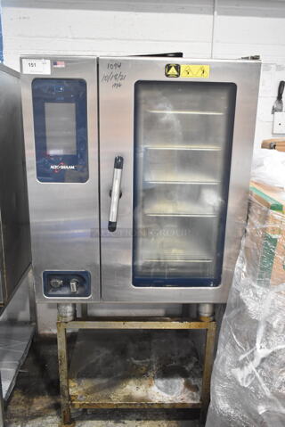 2016 Alto Shaam CTP10-10E Stainless Steel Commercial Electric Powered Combi Convection Oven on Stand. 208-240 Volts, 3 Phase.