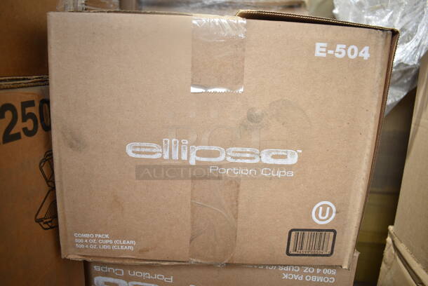 PALLET LOT of 14 BRAND NEW Boxes Including Genpak 22500 Large Hinged Sandwich Containers, Greenware 6" Square Containers, Ellipso E-504 Combo Pack 4 oz Cups and Lids. 14 Times Your Bid!  - Image 6 of 7