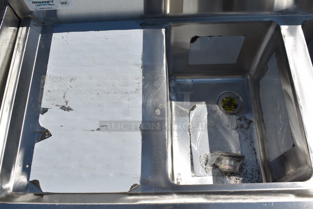 BRAND NEW SCRATCH AND DENT! Regency 600B31014213 Stainless Steel 3 Bowl Underbar Sink with Two Drainboards. Bays 10x14x9.5. Drain Boards 11x15 - Image 6 of 7