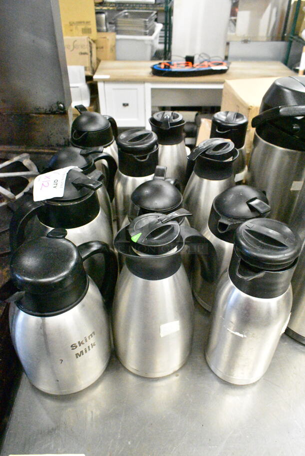 12 Stainless Steel Cream Pitchers. Including 8x6x10. 12 Times Your Bid!  - Image 1 of 10