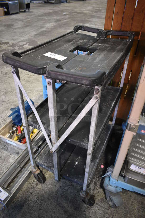Black Poly and Metal Cart w/ Push Handle on Commercial Casters. 29.5x16x36 - Image 4 of 4