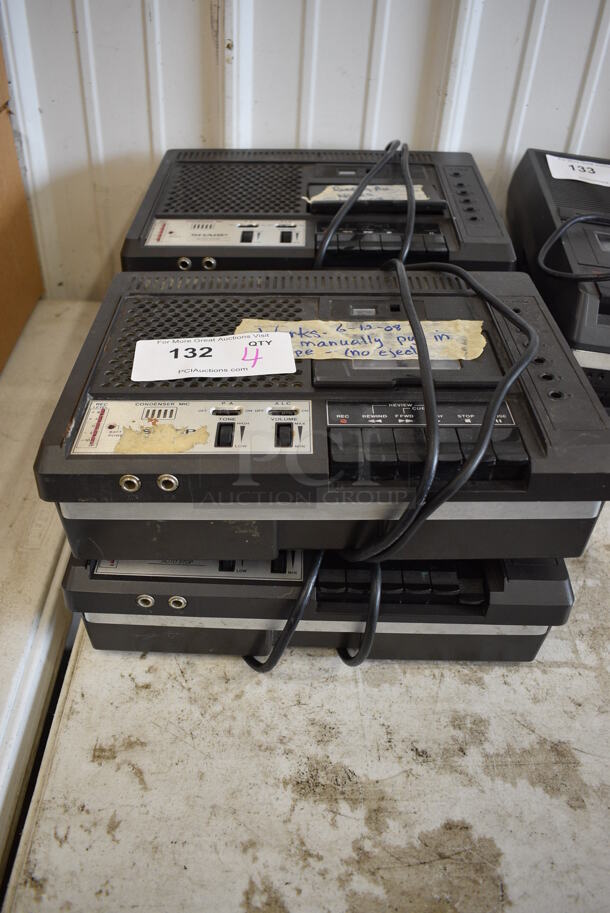 4 Sharp Model RD-667AV1 Countertop Cassette Recorders. 120 Volts, 1 Phase. 13x10x4. 4 Times Your Bid!