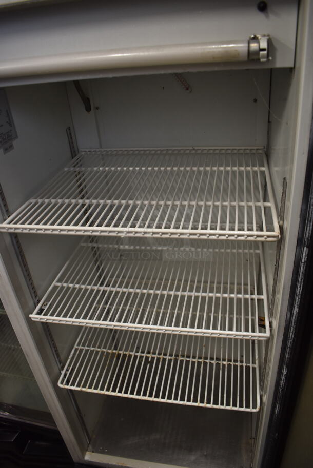 Fortune CTM-062 Commercial Stainless Steel Single Glass Door Merchandiser Cooler With Black Trim And Polycoated Shelves. 110-120V. Tested and Powers On But Does Not Get Cold - Image 4 of 5