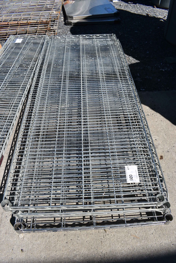 ALL ONE MONEY! Lot of 4 Chrome Finish Wire Shelves. 60x24x1.5