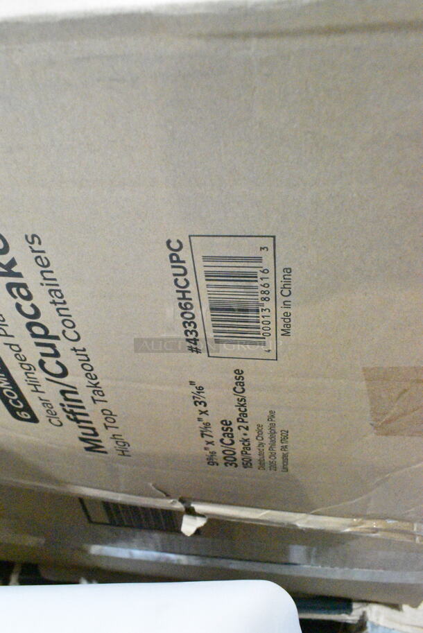 PALLET LOT of 32 BRAND NEW Boxes Including HP0008927200 Hobart 00-089272-00018 Stomper, 127CH12 Choice 12 oz. Clear RPET Tall Hinged Deli Container - 200/Case, 2 Box 346WSNSM Choice Medium Weight White Wrapped Plastic Spork, Straw, and Napkin Kit - 1000/Case, 43306HCUPC Choice 6-Cup High Dome Hinged OPS Plastic Cupcake / Muffin Container - 300/Case, 10" Corrugated Circles, 2 Box 500CC32THD Choice Heavy Duty 32 oz. Tall Heavy Weight Clear PET Plastic Cold Cup - 300/Case, 500TO993 Choice 9" x 9" x 3" Microwavable 1-Compartment Black / Clear Plastic Hinged Container - 100/Case, 433NHT001 Choice 1/6 Standard Size White Unprinted Standard-Duty Plastic T-Shirt Bag - 1000/Case, 500CFT Lavex White C-Fold Standard Weight Towel - 2400/Case, 500CC24 Choice Clear PET Customizable Plastic Cold Cup - 24 oz. - 600/Case, 130WBKFORKH Choice Black Heavy Weight Wrapped Plastic Fork - 1000/Case, 612FS4255HD Choice Half Size Heavy-Duty Foil Steam Table Pan Medium 2 3/16" Depth - 100/Case. 32 Times Your Bid!  - Image 7 of 12