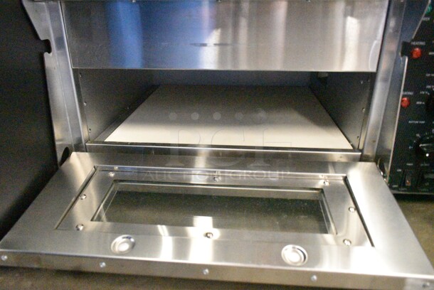 BRAND NEW SCRATCH AND DENT! 2024 Crosson CPO-320 Stainless Steel Commercial Countertop Electric Powered 2 Deck Pizza Oven w/ Cooking Stones. 120 Volts, 1 Phase. Tested and Working! - Image 4 of 5