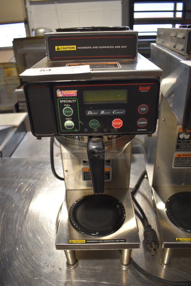 2014 Bunn Model AXIOM-35-2 Stainless Steel Commercial Countertop 2 Burner Coffee Machine w/ Metal Brew Basket. 120/208-240 Volts, 1 Phase. 8x18x23 - Image 1 of 5