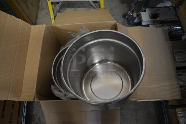 6 BRAND NEW IN BOX! Stainless Steel Cylindrical Drop In Bins. 11.25x11.25x8. 6 Times Your Bid! - Image 3 of 3