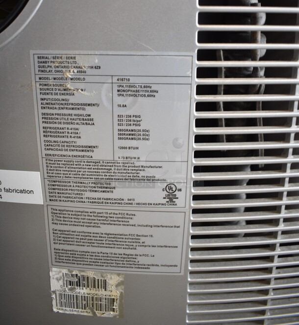 BRAND NEW SCRATCH AND DENT! Danby 416710 Metal Floor Style 12,000 BTU Portable Air Conditioner. 115 Volts, 1 Phase. Tested and Working! - Image 7 of 7