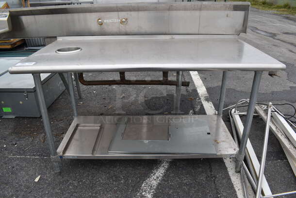 Stainless Steel Table w/ Cut Out and Under Shelf. 60x30.5x35 - Image 1 of 4