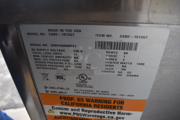 BRAND NEW! 2020 Delfield CAB2-1013QT Quick Temp Mobile Enclosed Two Stack Heated Dish Dispenser / Warmer on Commercial Casters. 120 Volts, 1 Phase. 15.5x30.5x43. Tested and Working! - Image 5 of 6