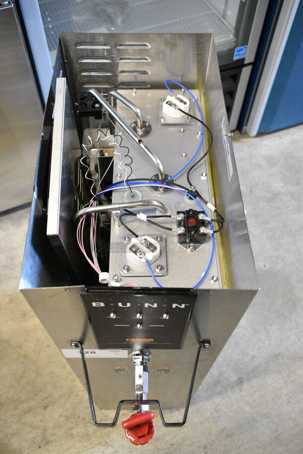 BRAND NEW SCRATCH AND DENT! 2023 Bunn 26300.0000 H10X-80-240 Stainless Steel Commercial Countertop 10 Gallon Hot Water Dispenser. 240 Volts, 1 Phase.  - Image 4 of 5