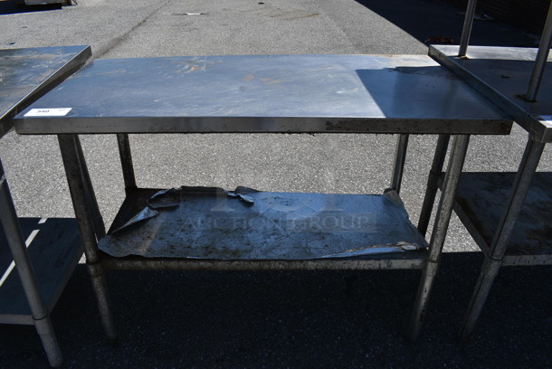 Stainless Steel Table w/ Metal Under Shelf. 48x24x34.5