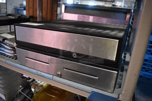 2 Metal Cash Drawers w/ Chrome Finish Face. 18x17x4. 2 Times Your Bid! - Image 3 of 3