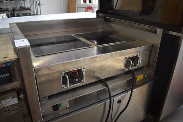 CookTek Stainless Steel Commercial Countertop Electric Powered 2 Burner Induction Range on Electrolux Model ELP/SUSA Stainless Steel Vent Cabinet on Commercial Casters. 208-250 Volts. 35x28x36 - Image 4 of 8