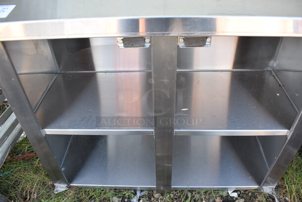 BRAND NEW SCRATCH AND DENT! Advance Tabco Stainless Steel Commercial 2 Door Cabinet. 36x16x32 - Image 3 of 5