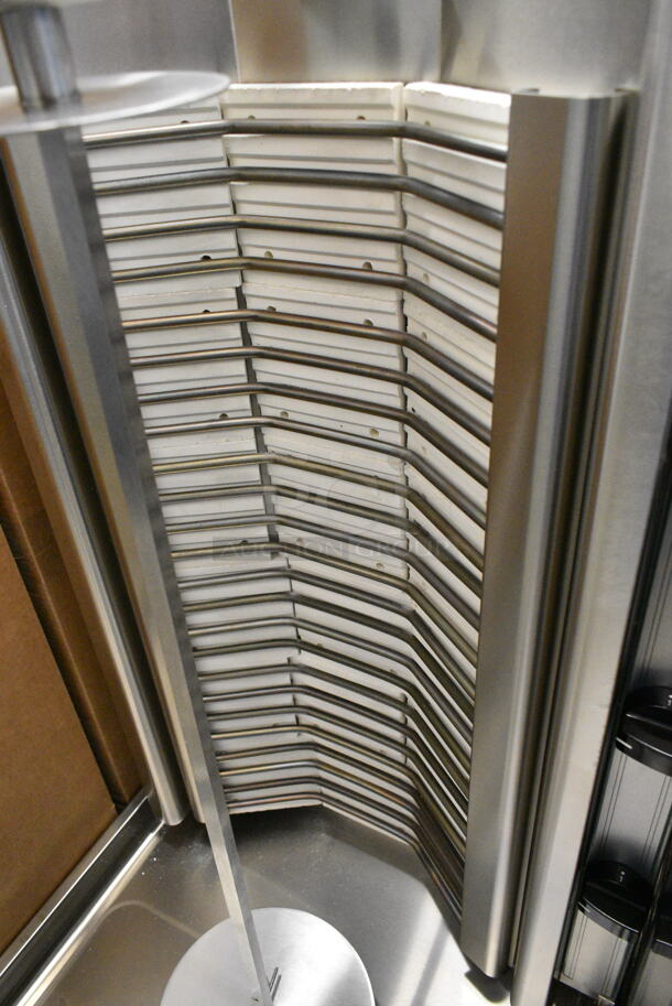 BRAND NEW SCRATCH AND DENT! Visvardis DE 3A Stainless Steel 90 Lb Electric Gyro Machine. 208-240 Volts.  - Image 8 of 11