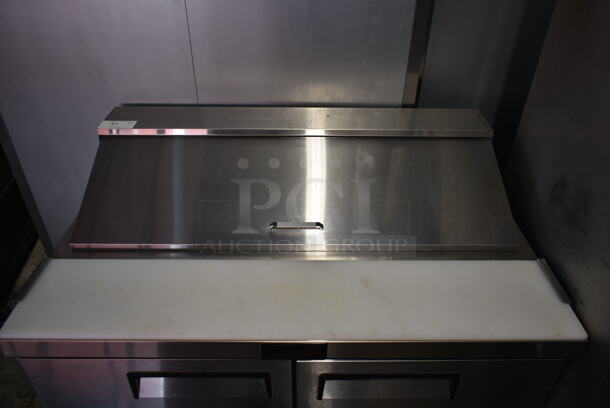 2020 Atosa MSF8302GR Stainless Steel Commercial Sandwich Salad Prep Table Bain Marie Mega Top w/ 12 Stainless Steel 1/6 Size Drop In Bins on Commercial Casters. 115 Volts, 1 Phase. Tested and Working! - Image 2 of 7