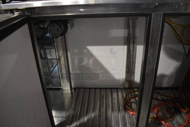 Glastender Model PT108-L6-XSH(LRLR/LRLR) Stainless Steel Commercial Double Sided 4 Door Cooler w/ Two 2 Tap Beer Towers, 2 Couplers and 4 View Through Doors. 115 Volts, 1 Phase. 108x28x56. Tested and Working! - Image 7 of 12