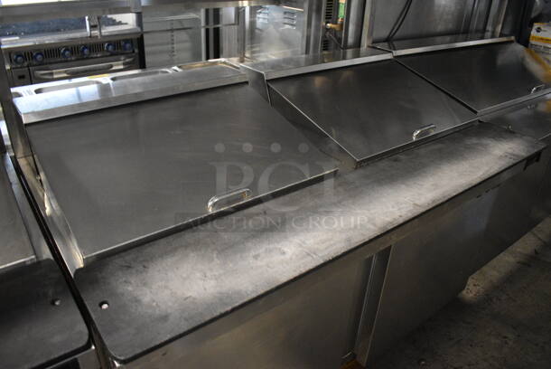 Continental Model SW60-24M Stainless Steel Commercial Sandwich Salad Prep Table Bain Marie Mega Top Bain Marie w/ 2 Over Shelves on Commercial Casters. 115 Volts, 1 Phase. 60x36x72. Tested and Working! - Image 3 of 9