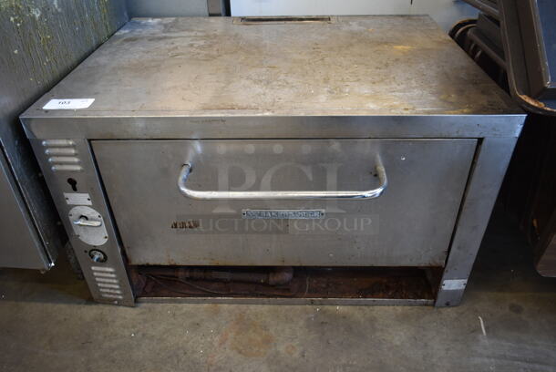 Bakers Pride 932S Stainless Steel Commercial Countertop Natural Gas Powered Single Deck Pizza Oven w/ 2 Cooking Stones. 45,000 BTU. - Image 1 of 8