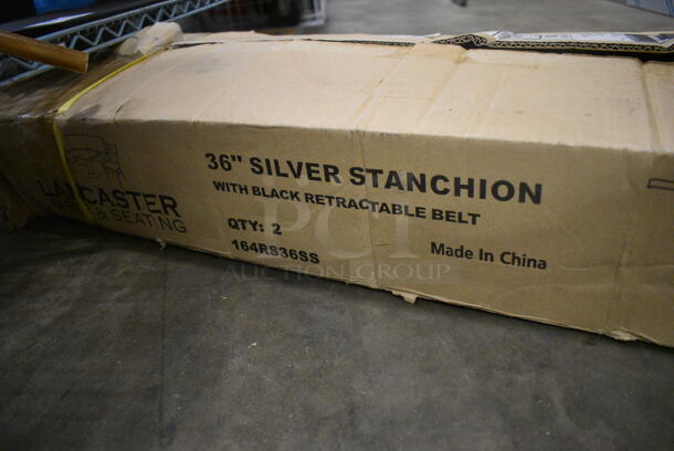 ALL ONE MONEY! Lot of 2 BRAND NEW IN BOX! Chrome Finish Stanchions. 14x14x40 - Image 3 of 3