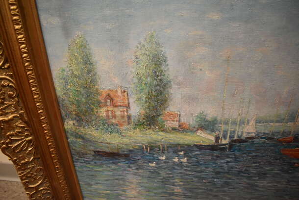 Framed Canvas Painting Reproduction of Argenteuil by Claude Monet From Art Dealer Ed Mero! - Image 6 of 8