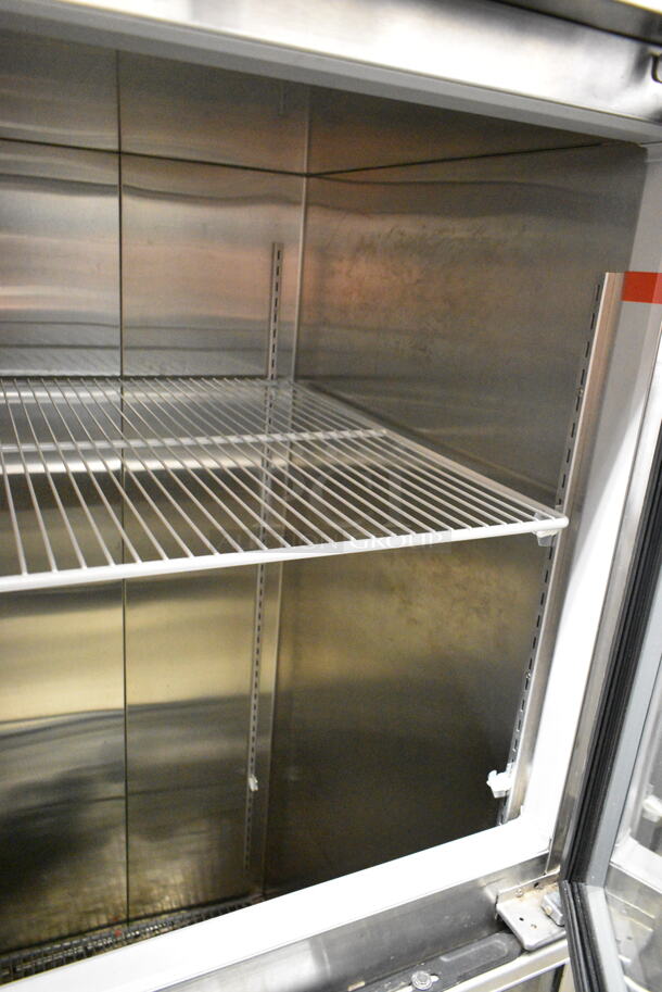 Endura MNR806SSG/0 Stainless Steel Commercial 6 Half Size Door Reach In Cooler Merchandiser w/ Poly Coated Racks and Commercial Casters. 115 Volts, 1 Phase. Tested and Working! - Image 4 of 11