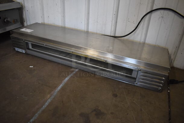 2013 H&K International Stainless Steel Commercial Countertop 5 Pan Chilled Rail. 44x13x7. Tested and Powers On But Does Not Get Cold