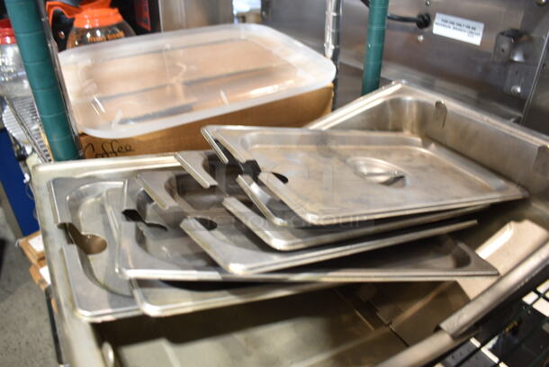 32 Various Stainless Steel Items Including Drop In Bins, Drop In Bin Lids and Center Hinge Chafer Lids. Includes 7x6.5x6, 7x6.5x2.5. 32 Times Your Bid! - Image 2 of 9