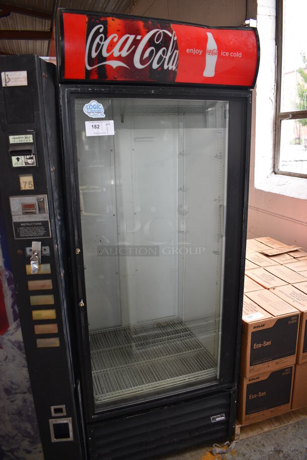 True Model GDM-26 Metal Commercial Single Door Reach In Cooler Merchandiser. 115 Volts, 1 Phase. 30x31x79. Tested and Powers On But Does Not Get Cold