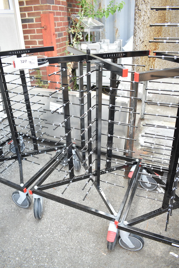 2 BRAND NEW SCRATCH AND DENT! Jack Stack Black Metal Drying Racks on Commercial Casters. 2 Times  Your Bid! - Image 3 of 7