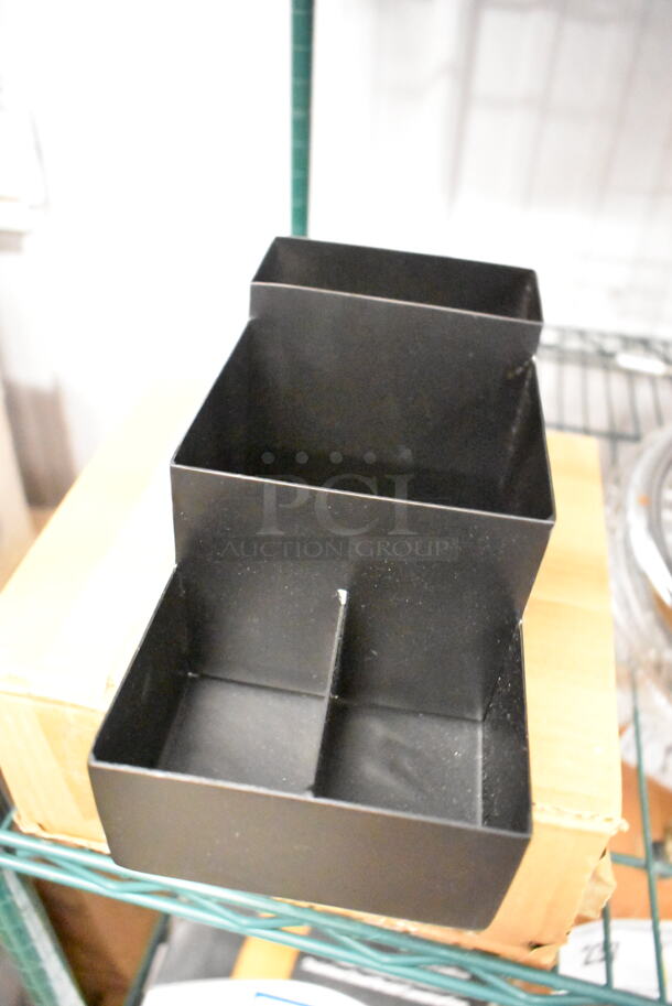 ALL ONE MONEY! Lot of 5 BRAND NEW Items Including 3 American Metalcraft BARB5 Matte Black Finish Stainless Steel Bar / Coffee Caddy - 8" x 4" x 4", Stand and Round Racks - Image 4 of 7