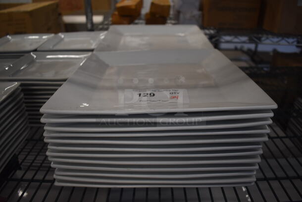 24 White Ceramic Square Plates. 12x12x1.5. 24 Times Your Bid! - Image 1 of 4