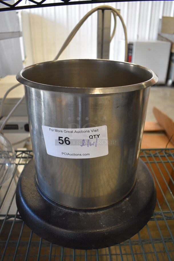Stainless Steel Cylindrical Drop In Bin and Lip Cover for Soup Kettle. 9.5x9.5x10.5, 12.5x12.5x2