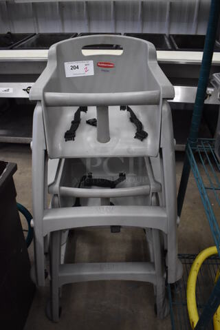 2 Rubbermaid Gray Poly High Chairs. 23x23x31. 2 Times Your Bid!