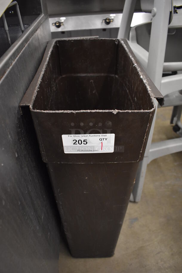 Brown Poly Slim Jim Trash Can. 11x20x30 - Image 1 of 3