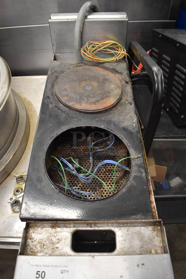 Vulcan VEX3 Stainless Steel Commercial Electric Powered 2 Burner Hot Plate Range. Missing Pieces. 480 Volts, 3 Phase. 12x38x43 - Image 4 of 7
