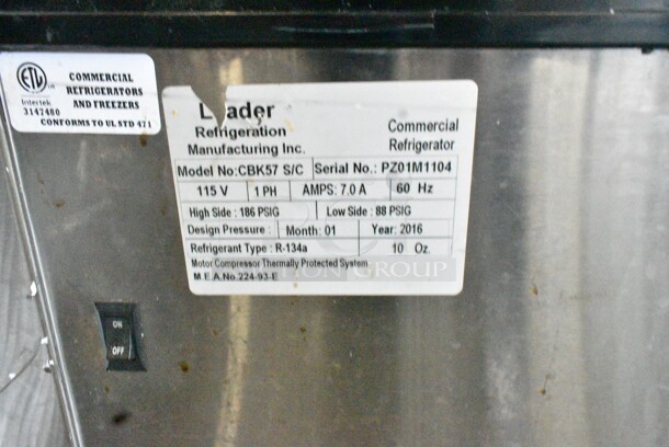 2016 Leader CBK57 S/C Stainless Steel Commercial Floor Style Deli Display Case Merchandiser. 115 Volts, 1 Phase. Tested and Does Not Power On, Appears to be Missing Power Supply - Image 6 of 7