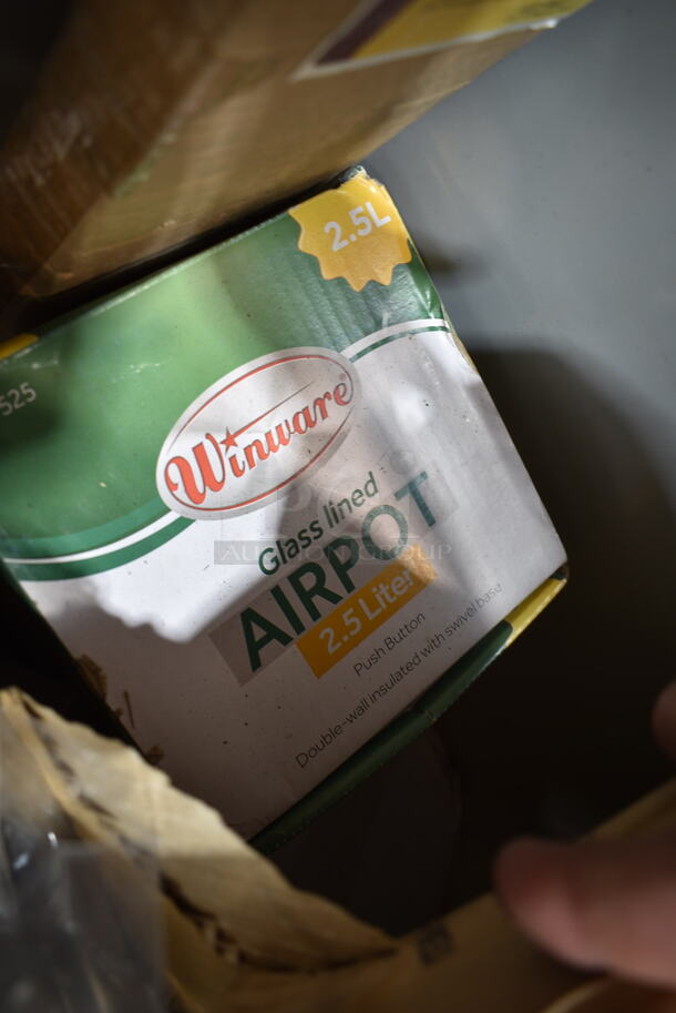 BRAND NEW! Winco Gray Trash Can w/ Contents Including VEX-54P Posts, Winware Airpot, S612A. - Image 5 of 7