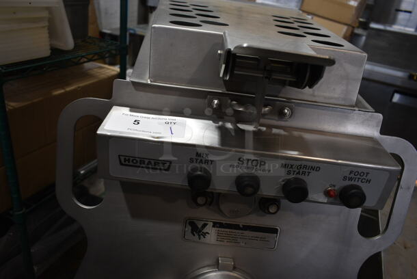 Hobart MG2032 Metal Commercial Floor Style Electric Powered Meat Mixer Grinder w/ Foot Pedal on Commercial Casters. 208 Volts, 3 Phase. Tested and Working! - Image 3 of 7