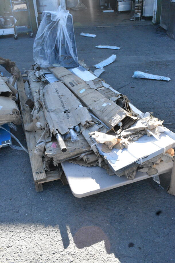 6 BRAND NEW SCRATCH AND DENT! Items Including Regency 600WS1896HD 16 Gauge Stainless Steel 18" x 96" Heavy Duty Wall Shelf, Steelton 522ETSG3072 30" x 72" 18 Gauge 430 Stainless Steel Work Table with Undershelf, Metal Legs. 6 Times Your Bid! - Image 1 of 11